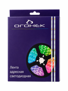 Огонек OG-LDL45 LED лента адресная RGB 5м (SMD5050,WS2812,3pin,5В, IP20)